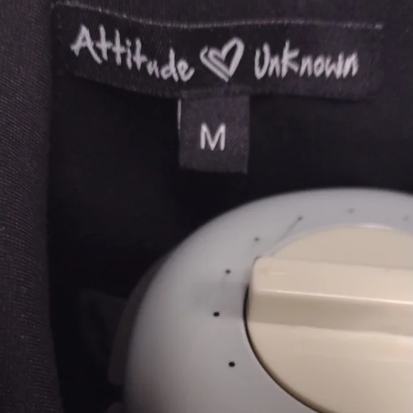 Attitude Unknown Chic Black Double-Breasted Blazer with Gold Accents - Picture 2 of 16